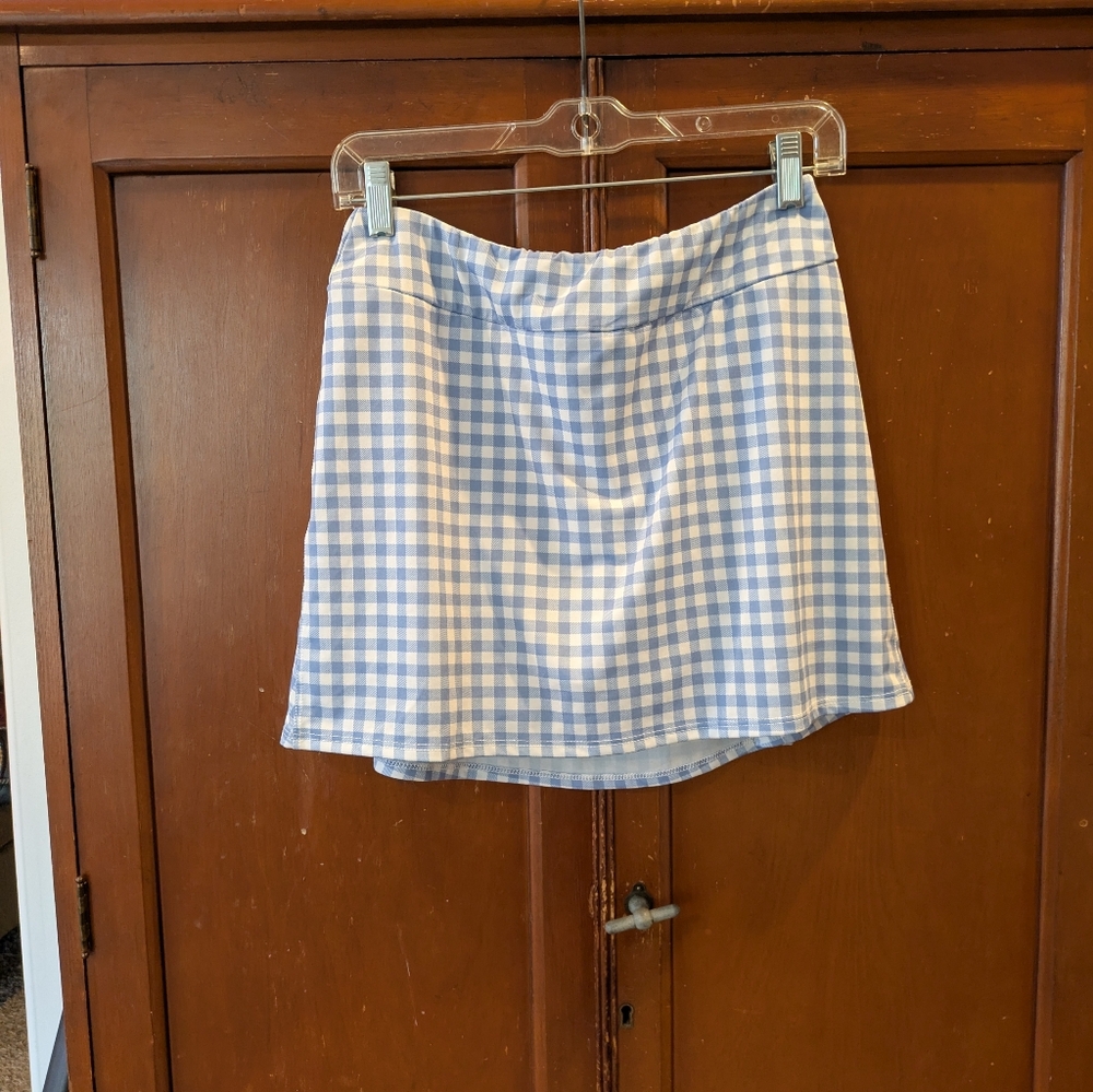 Onzie Blue Gingham Tennis Skort